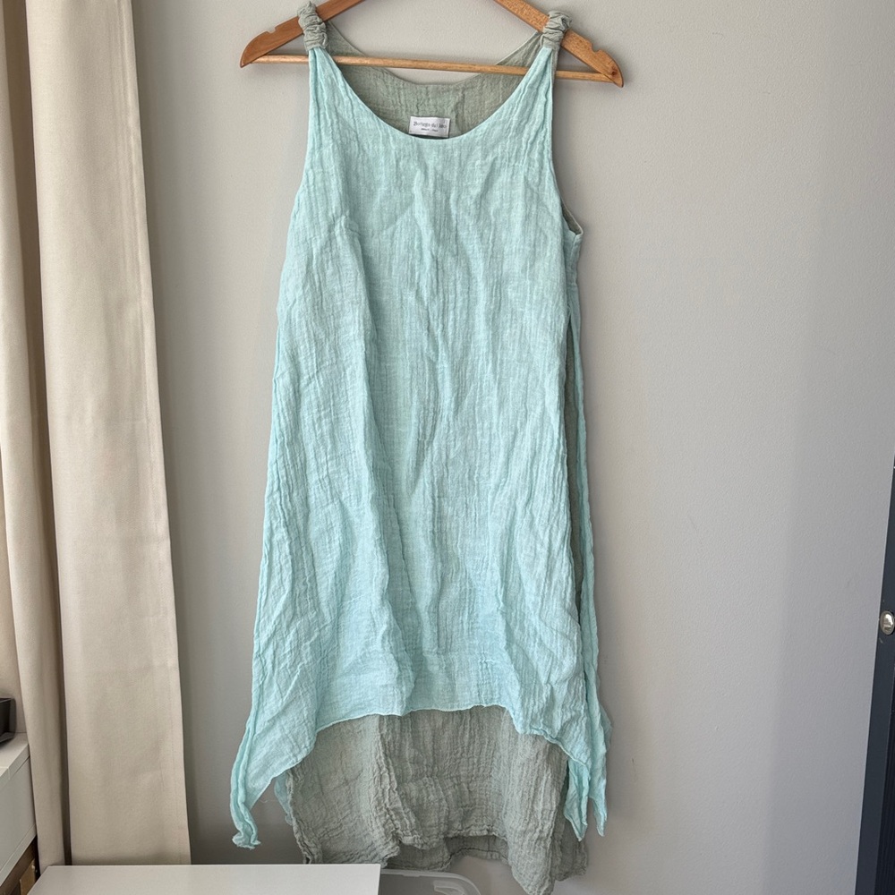 100% Linen Layered Dress Made in Italy